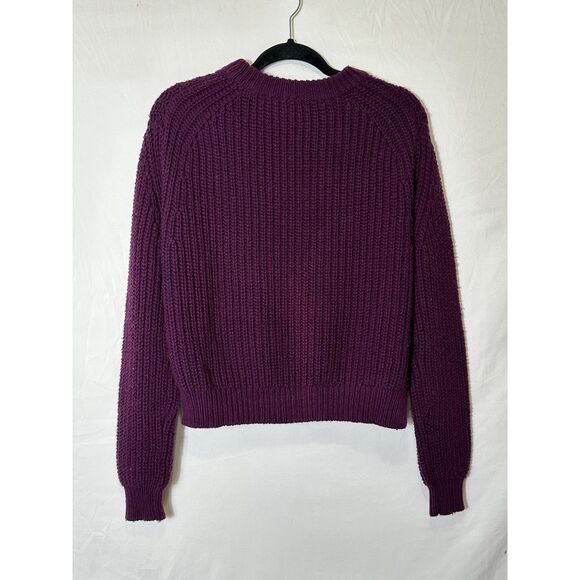 Roxy Women's Soft Pointelle Cropped Cable Knit Sweater, Size L - Picture 3 of 4